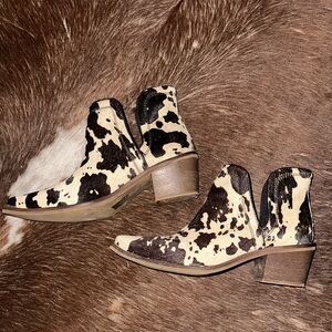 Cowhide Ankle Booties